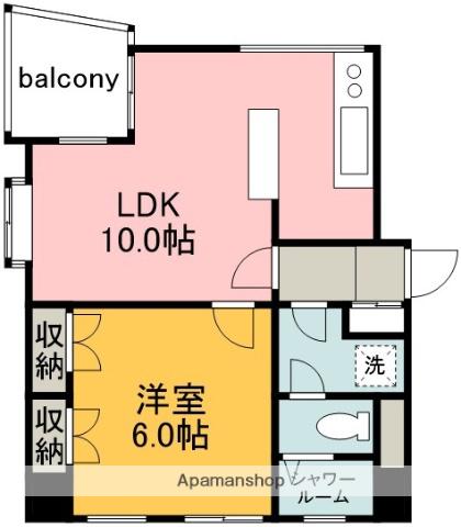 パティオアゼリー(1LDK/4階)の間取り写真