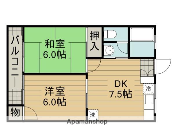 第1ドリームハイツ(2DK/1階)の間取り写真