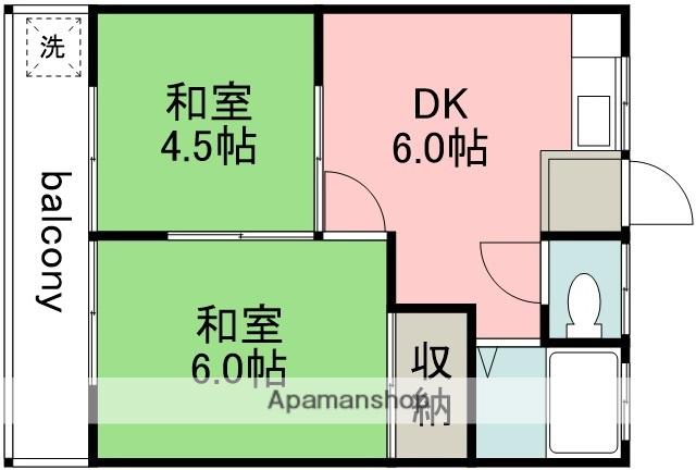 グリーンハイツ(2DK/2階)の間取り写真
