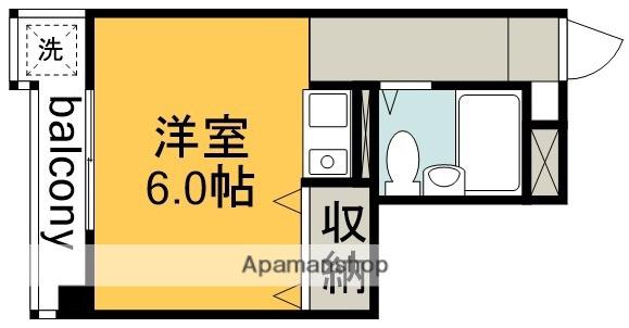 倉林マンション(ワンルーム/4階)の間取り写真