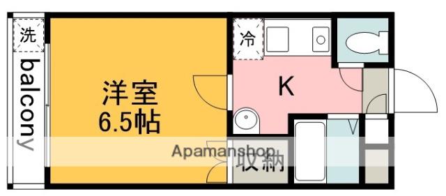 ミケル白百合Ⅱ(1K/1階)の間取り写真