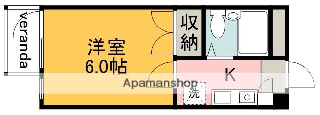 ビューテラス(1K/3階)の間取り写真