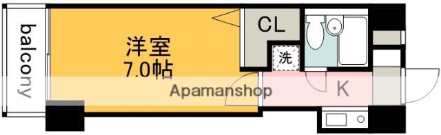 ブランコート仙川(1K/2階)の間取り写真