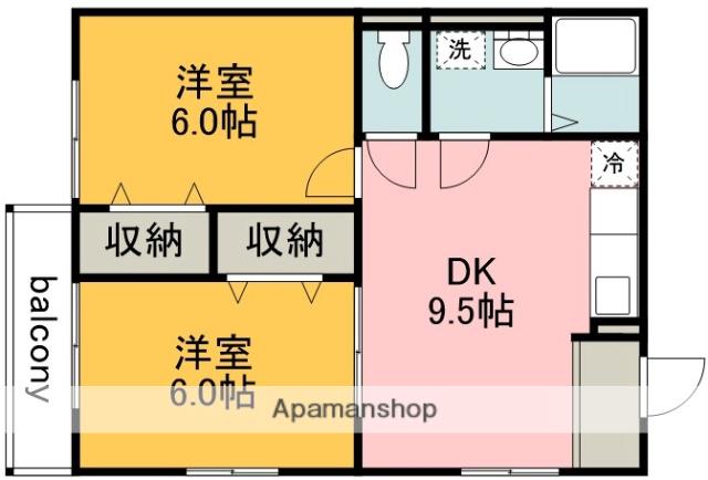 スピティクラニア(2DK/1階)の間取り写真