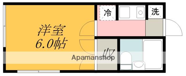 リバーハイム(1K/1階)の間取り写真