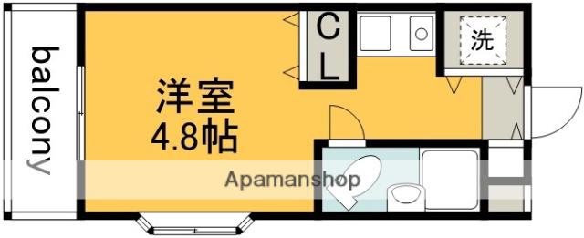 ジョイフル調布(ワンルーム/3階)の間取り写真
