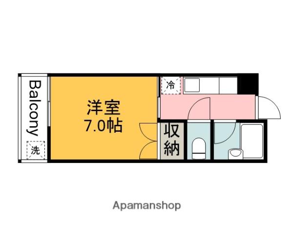 調布ヶ丘コーポ(1K/3階)の間取り写真