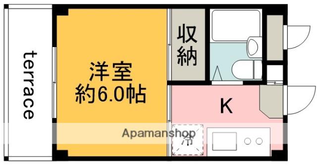 スカイハイツ(1K/1階)の間取り写真