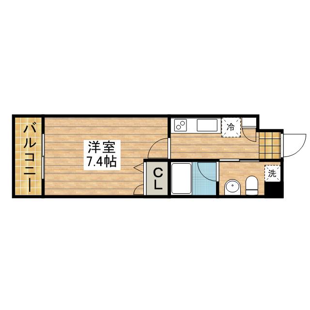 セカンド調布(1K/1階)の間取り写真