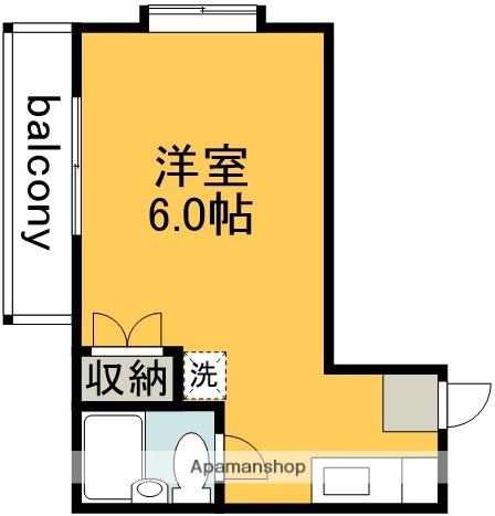 グリーンリーフ(ワンルーム/2階)の間取り写真