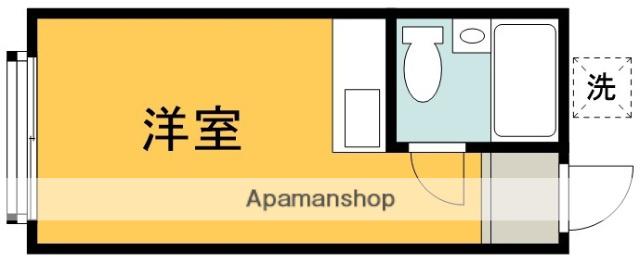 新調布ハイツB号館(ワンルーム/1階)の間取り写真