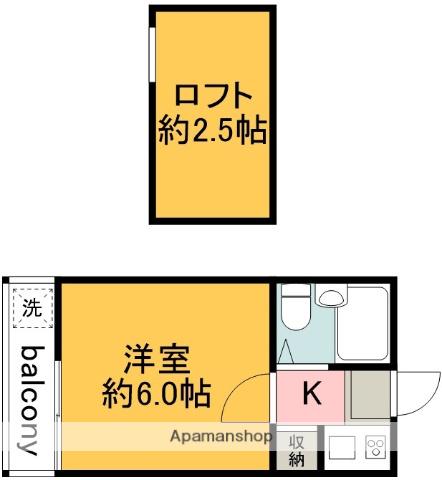 フローラ八雲台(1K/1階)の間取り写真