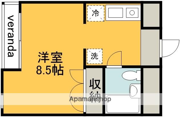 コーポ永川(ワンルーム/3階)の間取り写真