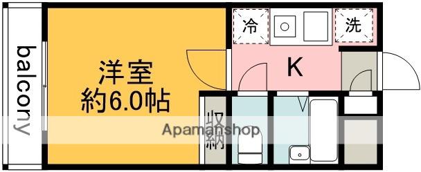 アズつつじヶ丘レジデンス(1K/3階)の間取り写真