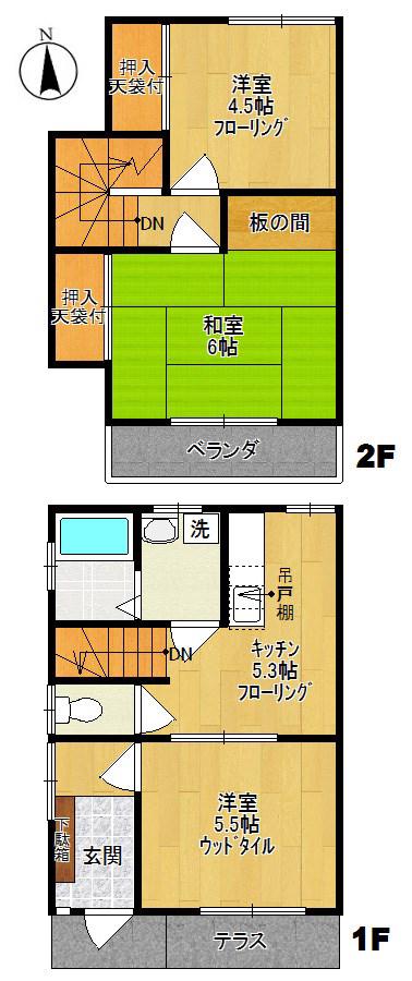 有賀ハウス　東・西(3K)の間取り写真