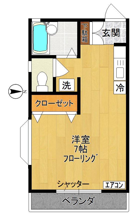 ドミトリー(ワンルーム/2階)の間取り写真