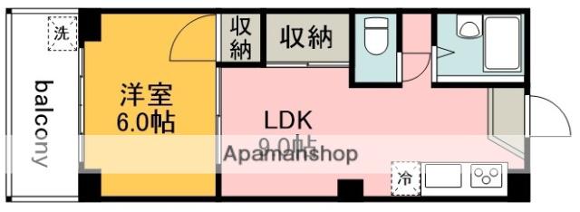 ニューコマコーポ(1LDK/2階)の間取り写真