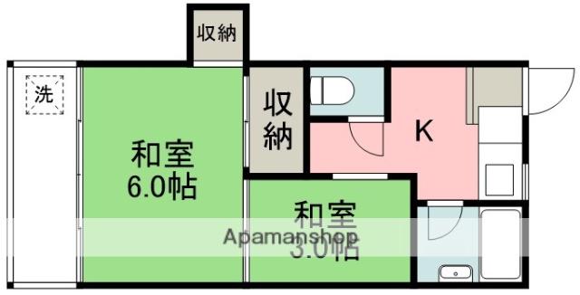 芙蓉荘(2K/1階)の間取り写真