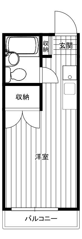 パークハイツ中島Ⅱ(ワンルーム/3階)の間取り写真