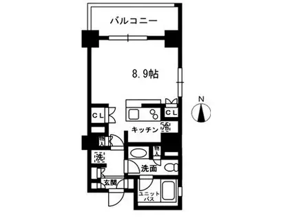 レジディア中落合(ワンルーム/2階)の間取り写真