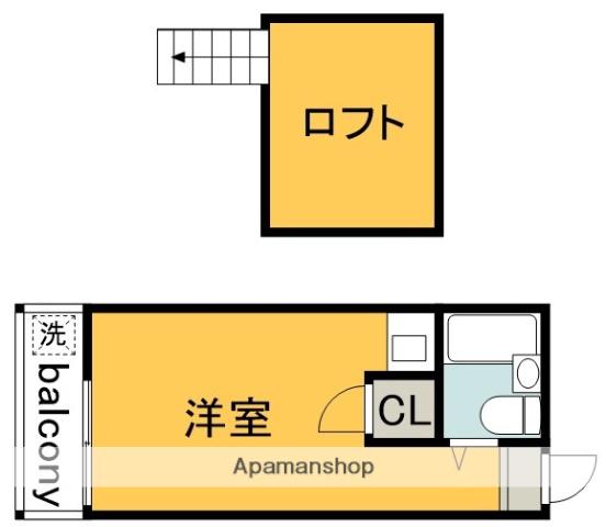 B CASA 調布RE-BORN(ワンルーム/1階)の間取り写真