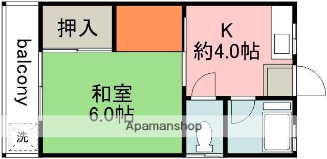 第二小菊荘(1K/2階)の間取り写真