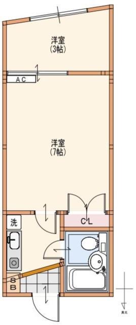 ユニオンハイム高井戸(1K/1階)の間取り写真