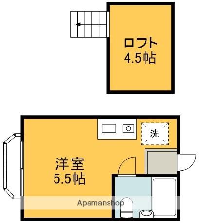 スカイポート(ワンルーム/2階)の間取り写真