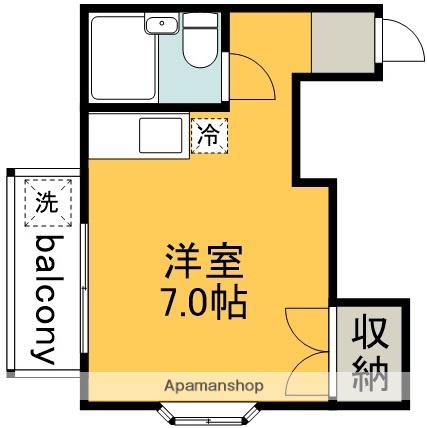 AKハイツ(ワンルーム/2階)の間取り写真