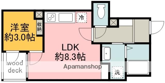 CS GARDEN 飛田給(1LDK/1階)の間取り写真