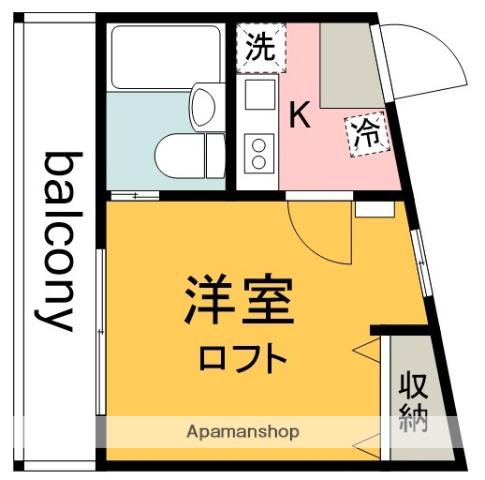 BCASA調布つつじヶ丘RE-BORN(1K/2階)の間取り写真