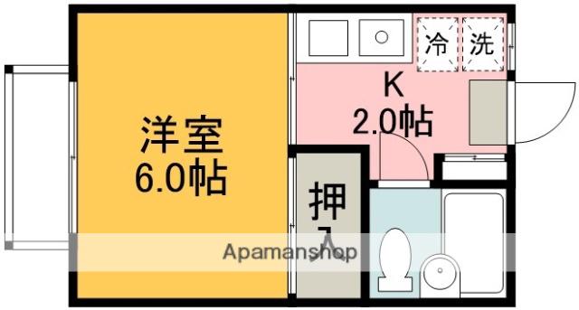 ドゥエルカターラ(1K/1階)の間取り写真