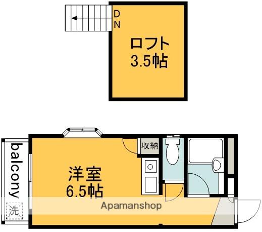 リバーグリーン(ワンルーム/1階)の間取り写真