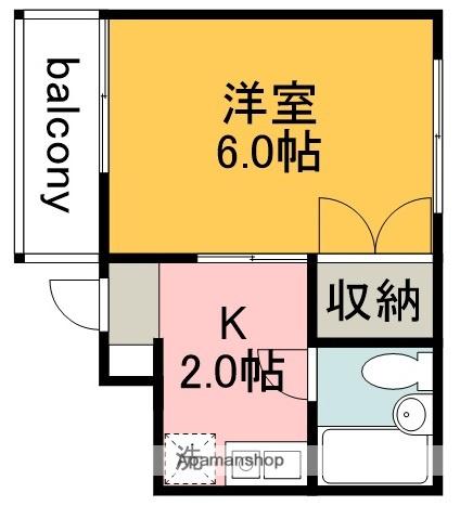 コーポサニー(1K/1階)の間取り写真