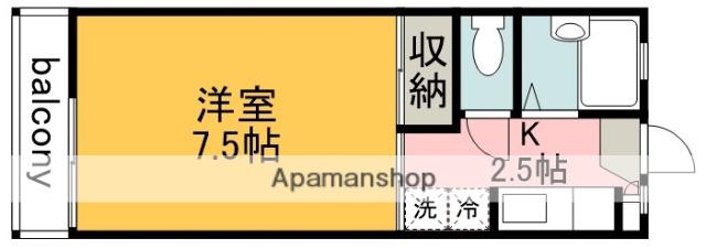 メゾンベル(1K/2階)の間取り写真