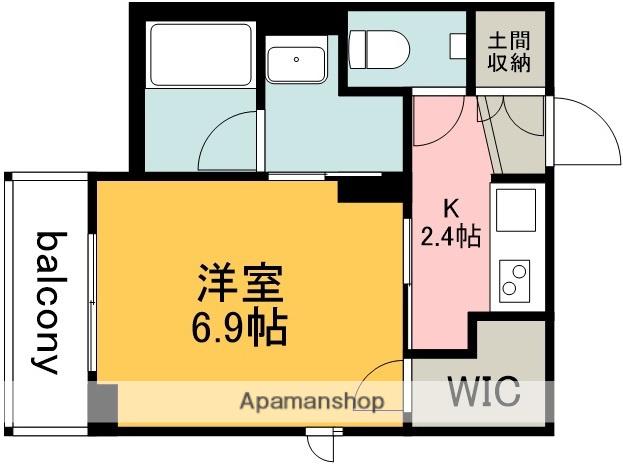 京王電鉄京王線 調布駅 徒歩6分 3階建 築4年(1K/1階)の間取り写真