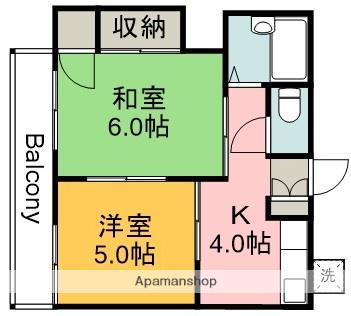 シティハイム南町(2K/2階)の間取り写真