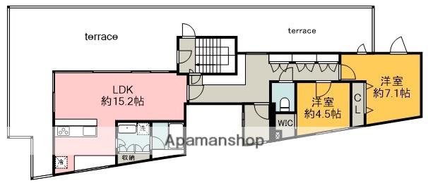 COEUR BLANC八幡山(2LDK/4階)の間取り写真