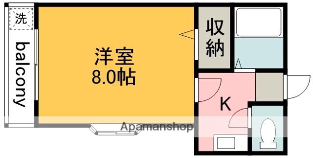 ウエストヴィレッジ14(1K/1階)の間取り写真