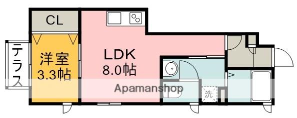 MOCA(1LDK/1階)の間取り写真