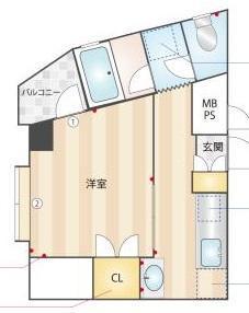 MTCEDAR南烏山(1K/3階)の間取り写真