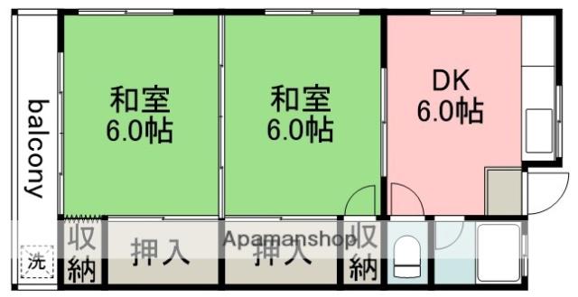 晴美荘 2階階 間取り
