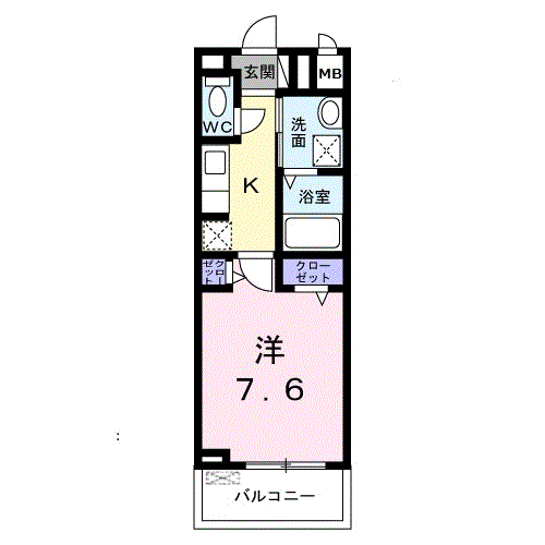 ランタナ(1K/3階)の間取り写真