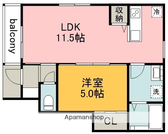 グレイスフィールズ飛田給(1LDK)の間取り写真