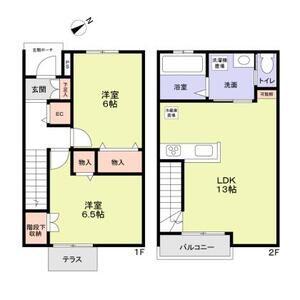 BELLA FORESTA(2LDK/1階)の間取り写真