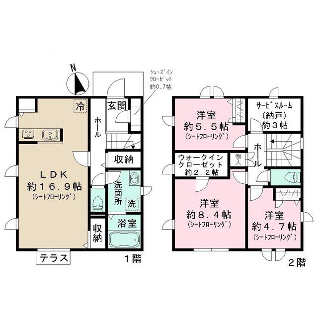 京王電鉄京王線 仙川駅 徒歩27分 2階建 築1年(3SLDK)の間取り写真