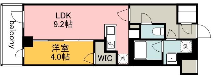 LUMINOUSつつじヶ丘(1LDK/1階)の間取り写真