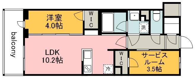 LUMINOUSつつじヶ丘(1SLDK/1階)の間取り写真