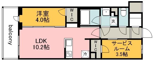 LUMINOUSつつじヶ丘(1SLDK/2階)の間取り写真