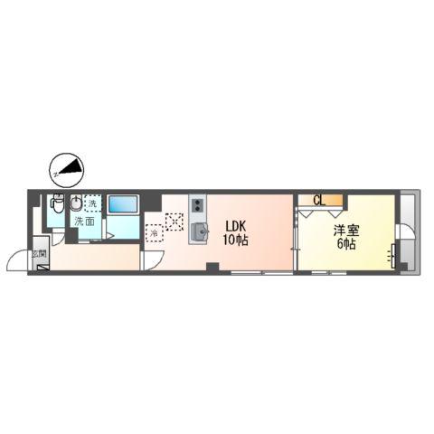 グリシーヌ(1LDK/2階)の間取り写真